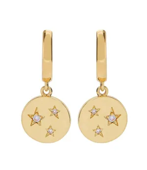 Boho & Mala Star Huggies 18k Gold Plated Hoop Earrings DE1000