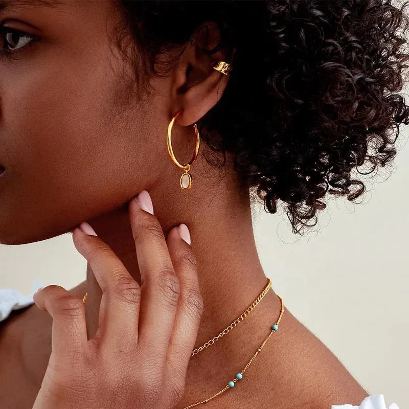 Boho & Mala Sterling Silver Hoop Earrings