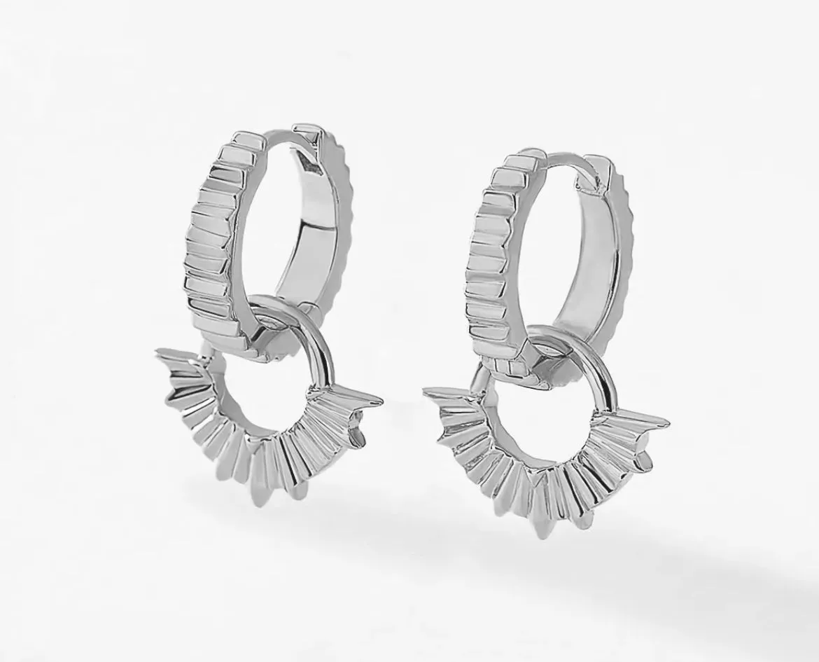 Boho & Mala Sterling Silver Hoop Huggie Earrings