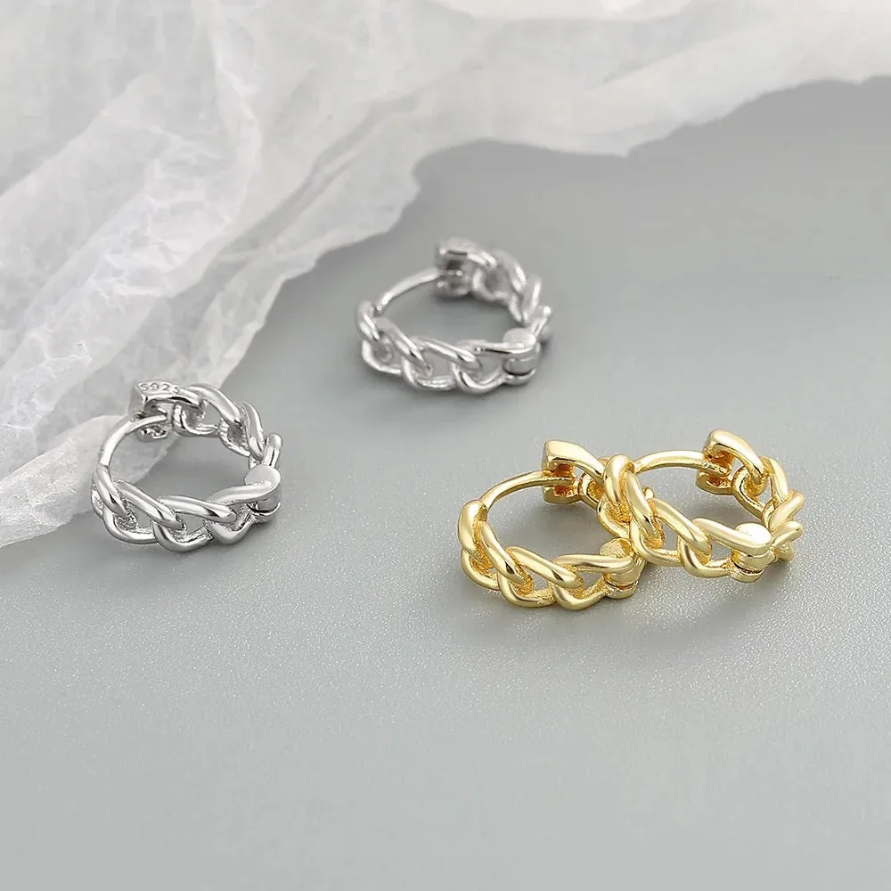 Boho & Mala Sterling Silver Hoop Huggie Earrings
