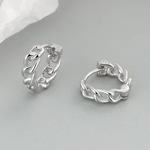 Boho & Mala Sterling Silver Hoop Huggie Earrings