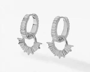 Boho & Mala Sterling Silver Hoop Huggie Earrings