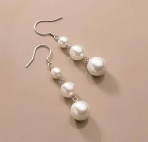 Boho & Mala Sterling Silver Plated Pearl Earrings DE1002