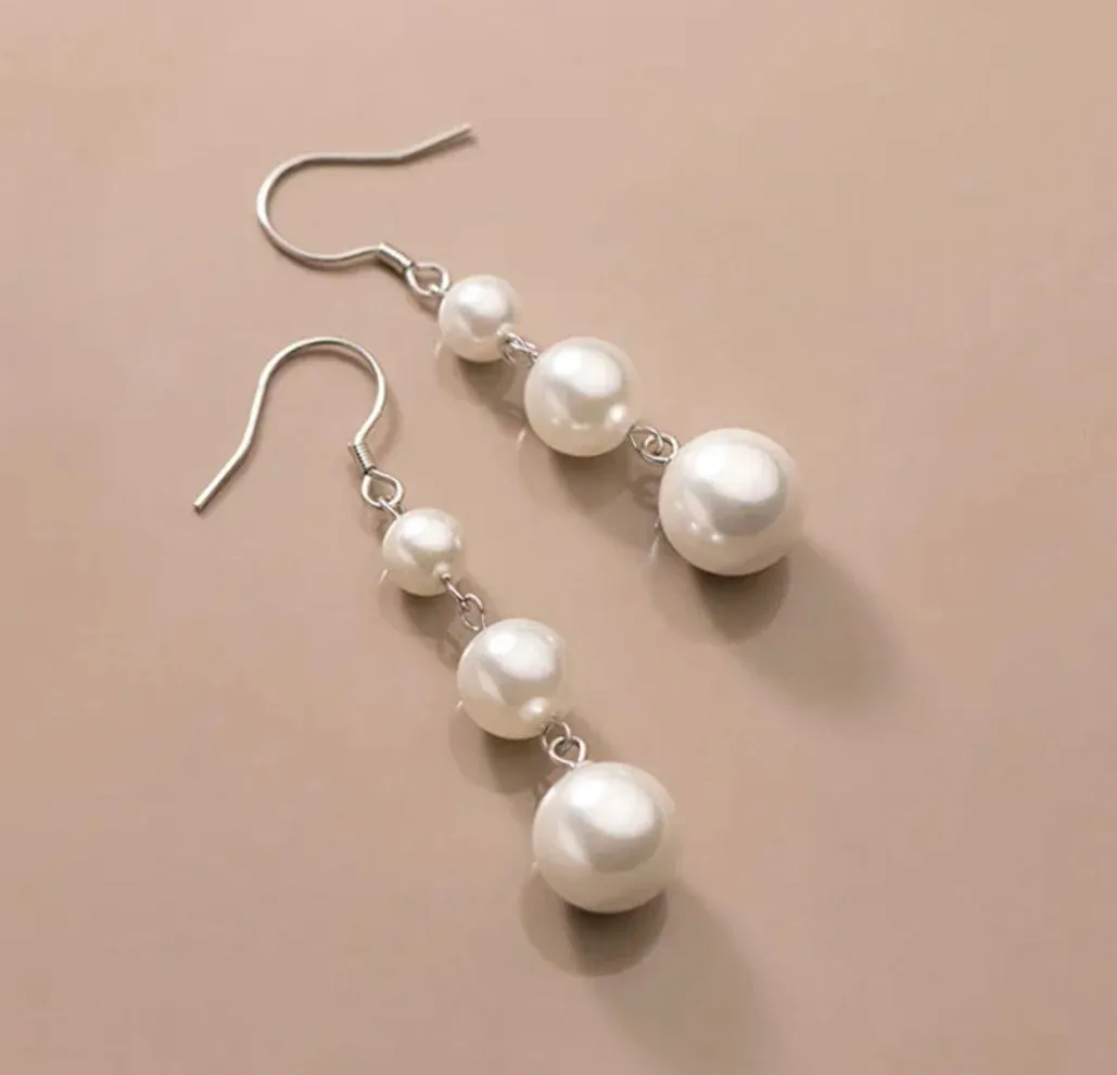 Boho & Mala Sterling Silver Plated Pearl Earrings DE1002
