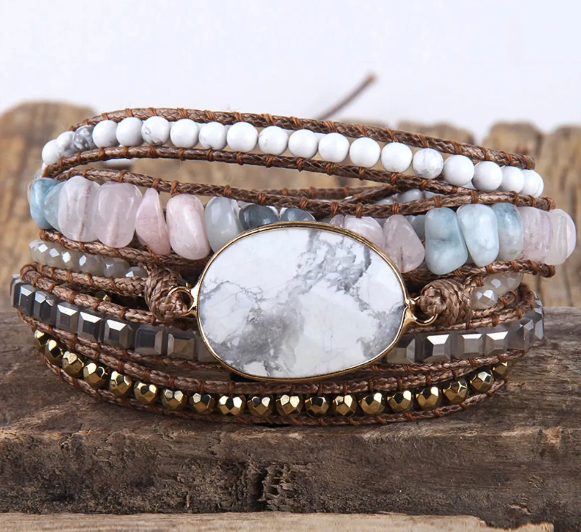 Boho & Mala Stone 5 Wrap Bracelet WSB1009