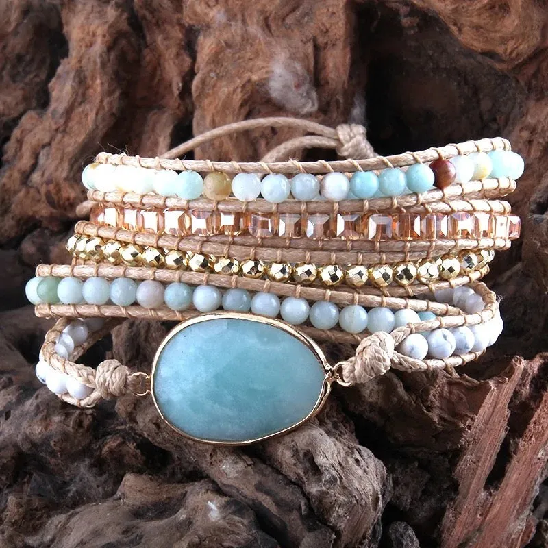 Boho & Mala Stone 5 Wrap Bracelet