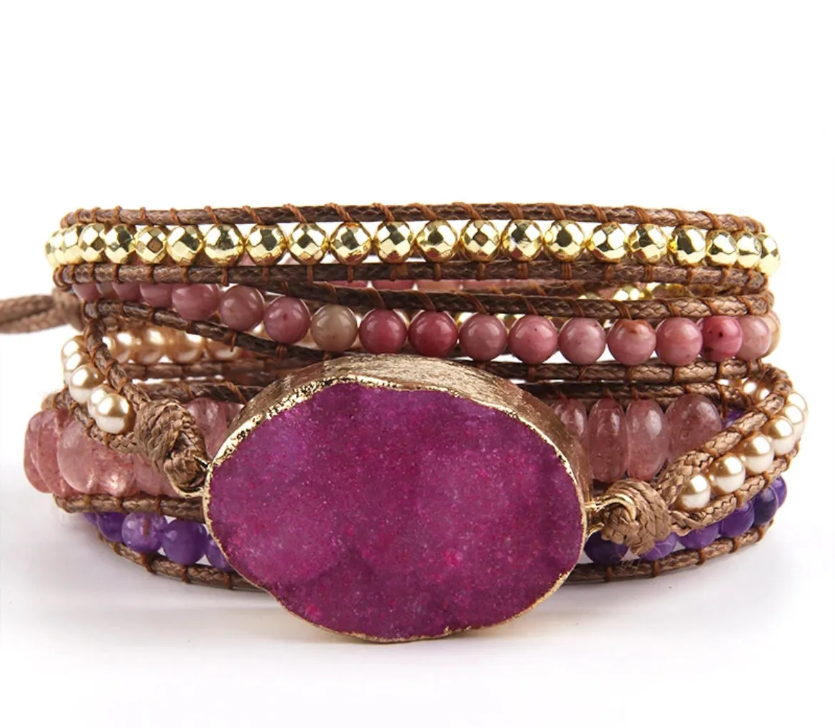 Boho & Mala Stone 5 Wrap Bracelet