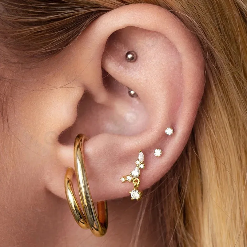 Boho & Mala Stud 18k Gold Plated Hoop Earring