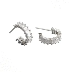 Boho & Mala White Cubic Zirconia Sterling Silver Earrings DE1003