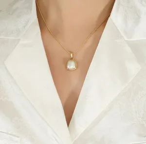 Boho & Mala White Stainless Steel Gold Plated Necklace