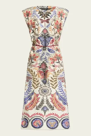 Boho Glam Off-White Midi Dress