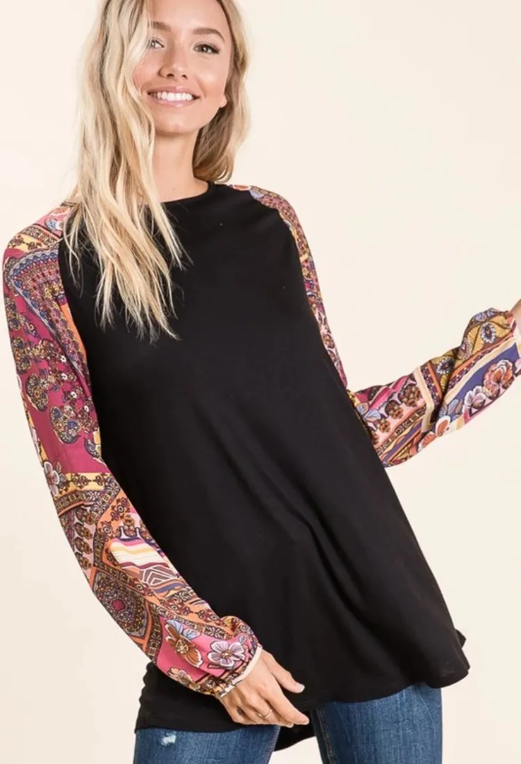 Boho Raglan Top-Final Sale