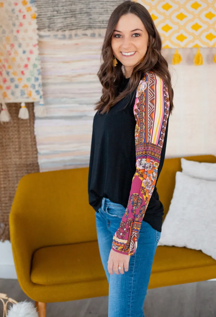 Boho Raglan Top-Final Sale
