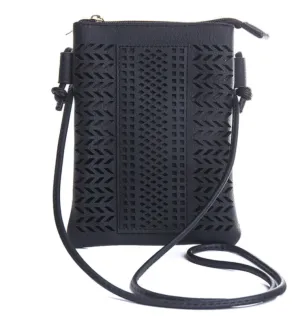 Boho Sling Bag - Black Chevron