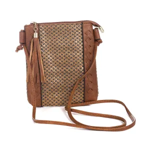 Boho Sling Bag - Caramel Woven