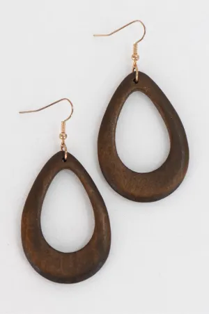 Boho Wooden Hoop Earring Set *