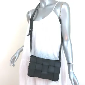 Bottega Veneta Cassette Shoulder Bag Black Intrecciato Leather Crossbody