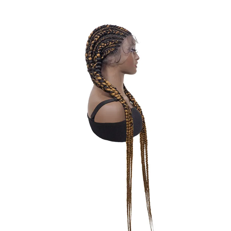 Box Braided Wig Full Lace Front Wig 38 Inches Long Cornrow Synthetic Braids