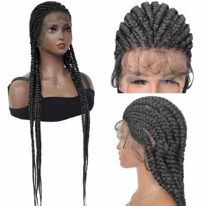 Box Braided Wigs for Black Women 38 inch Long Glueless Braids Wig Fake Scalp Synthetic Hair