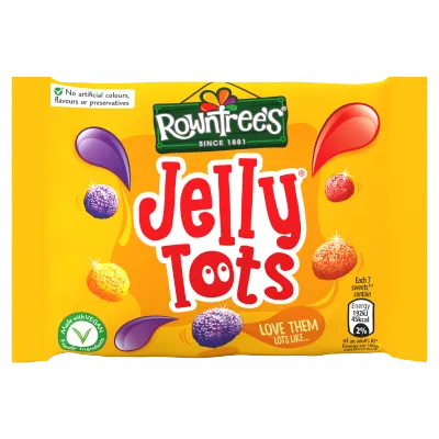 Box of 36 rowntrees jelly tots 42g Dated End March 2020