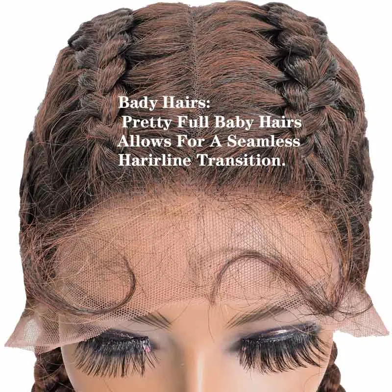 Braided Lace Front Wigs Heat Resistant Fiber Hair For Black Women Four Braids
