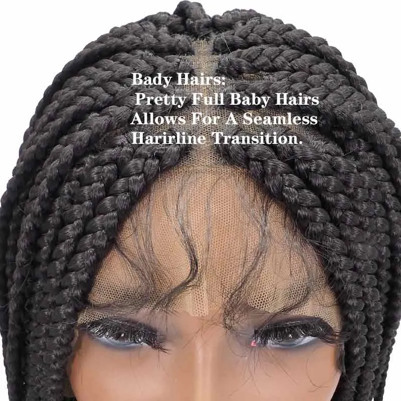 Braided Wigs for Black Women Full Lace Front Braids Wig With Baby Hair Synthetic Hair