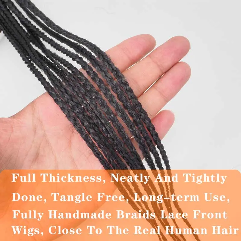 Braided Wigs for Black Women Full Lace Front Braids Wig With Baby Hair Synthetic Hair