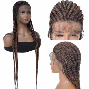 Braided Wigs with Full Lace Frontal Synthetic Hair Glueless Long Wig For Black Women