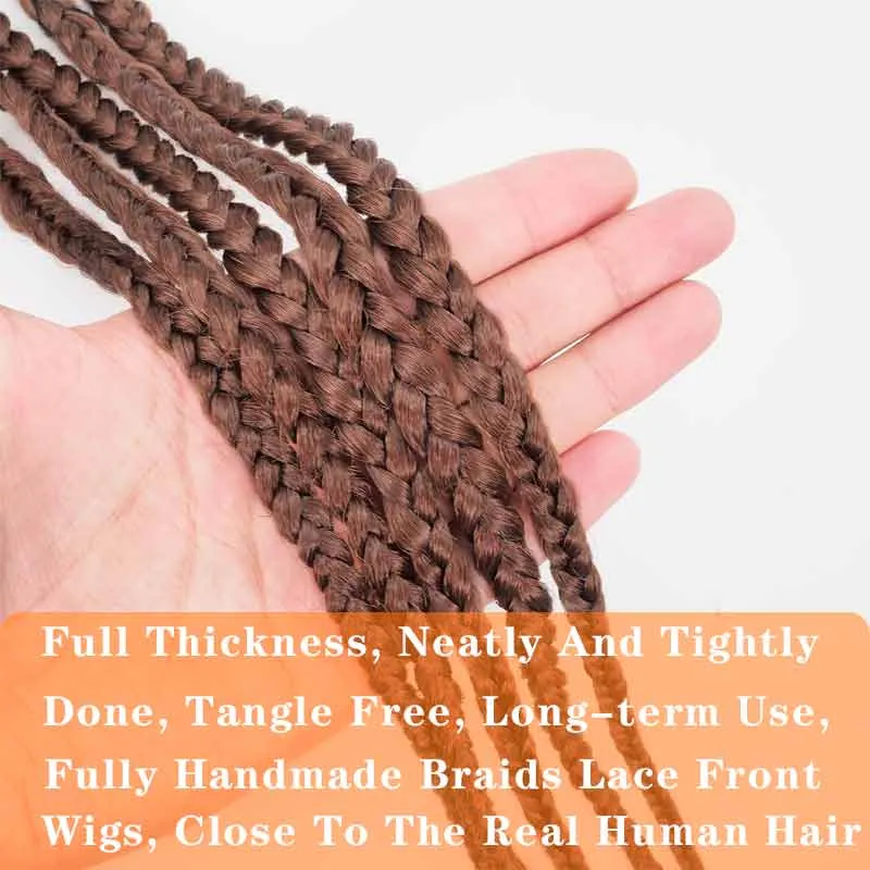 Braided Wigs with Full Lace Frontal Synthetic Hair Glueless Long Wig For Black Women