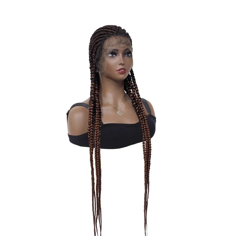 Braids Synthetic Lace Front Wigs for Black Women Full Head Braided Wig with Baby Hair