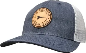 Cap #03RDG - Heather Navy / White / Round Leather Patch