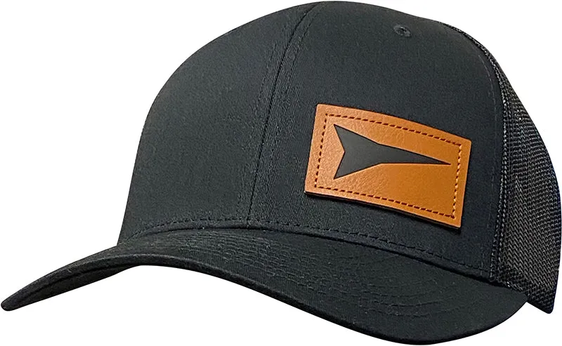 Cap #03REU - Black Mesh / Leather Patch