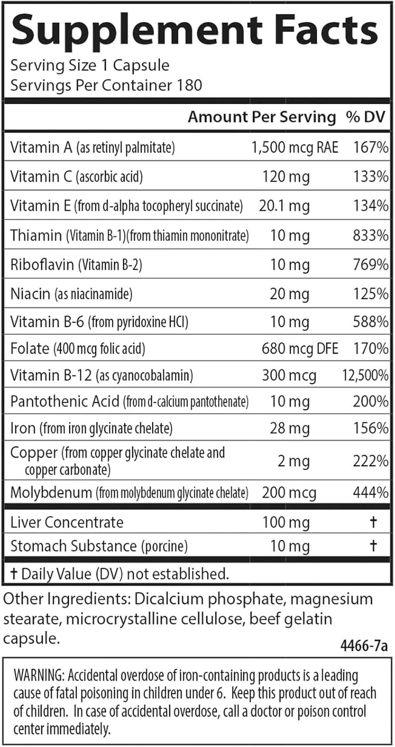 Carlson - Blood Nutrients, 28 mg Iron, Blood Development, Iron Absorption & Optimal Wellness, 40 Capsules