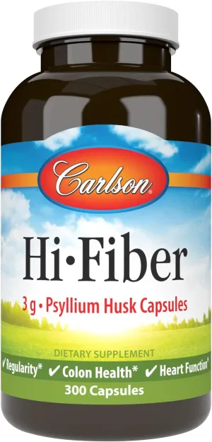 Carlson Labs Psyllium Food Supplement, 500mg, 300 Capsules