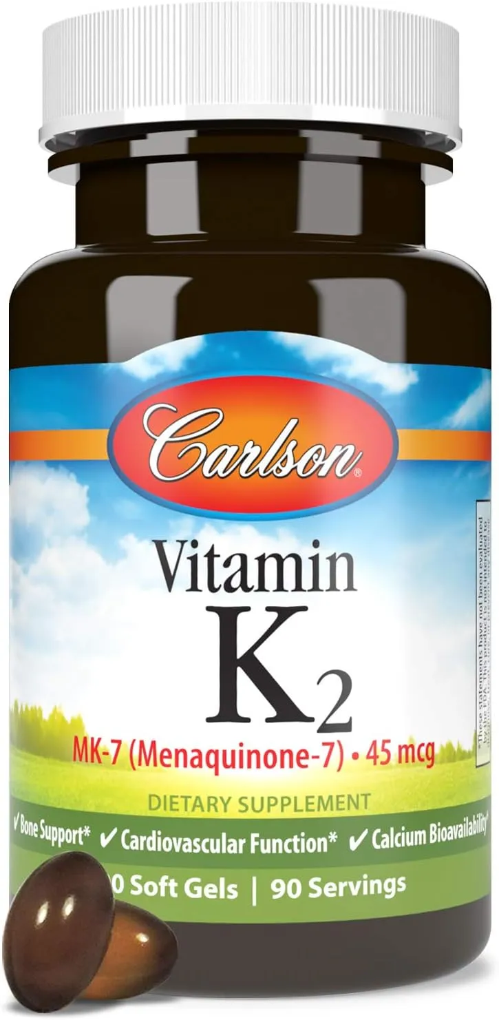 Carlson Labs Vitamin K2-7 45 MCG Mineral Supplement Softgels, 90 Count