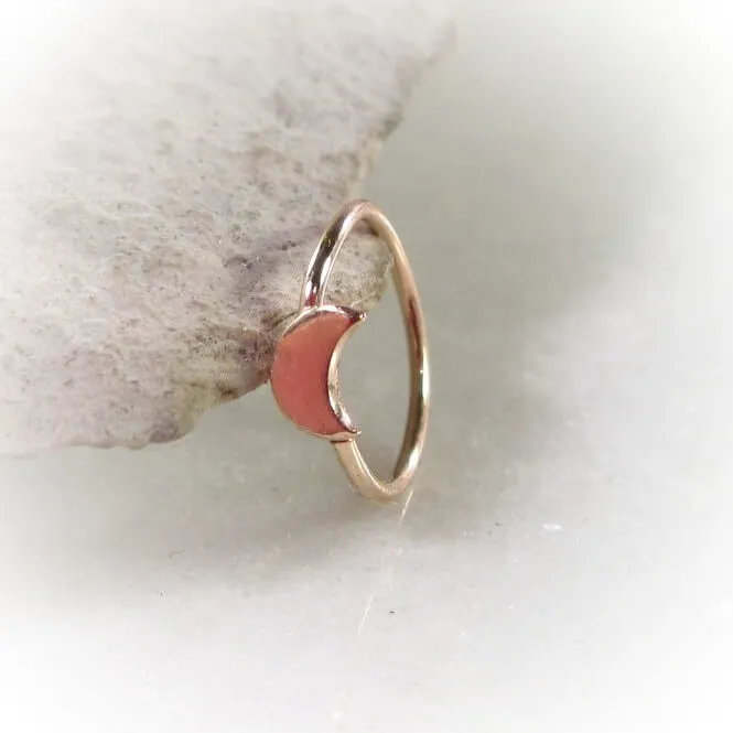 Cartilage Hoop Earring Moon- ENDLESS Choose Your Diameter, Gauge, Metal