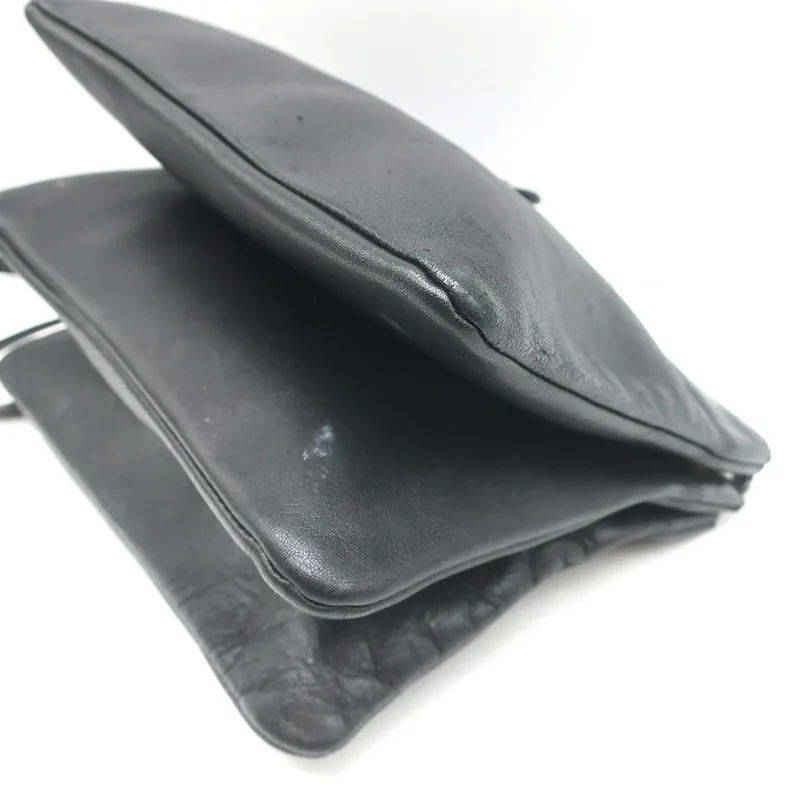 Celine Large Trio Crossbody Bag Black Leather