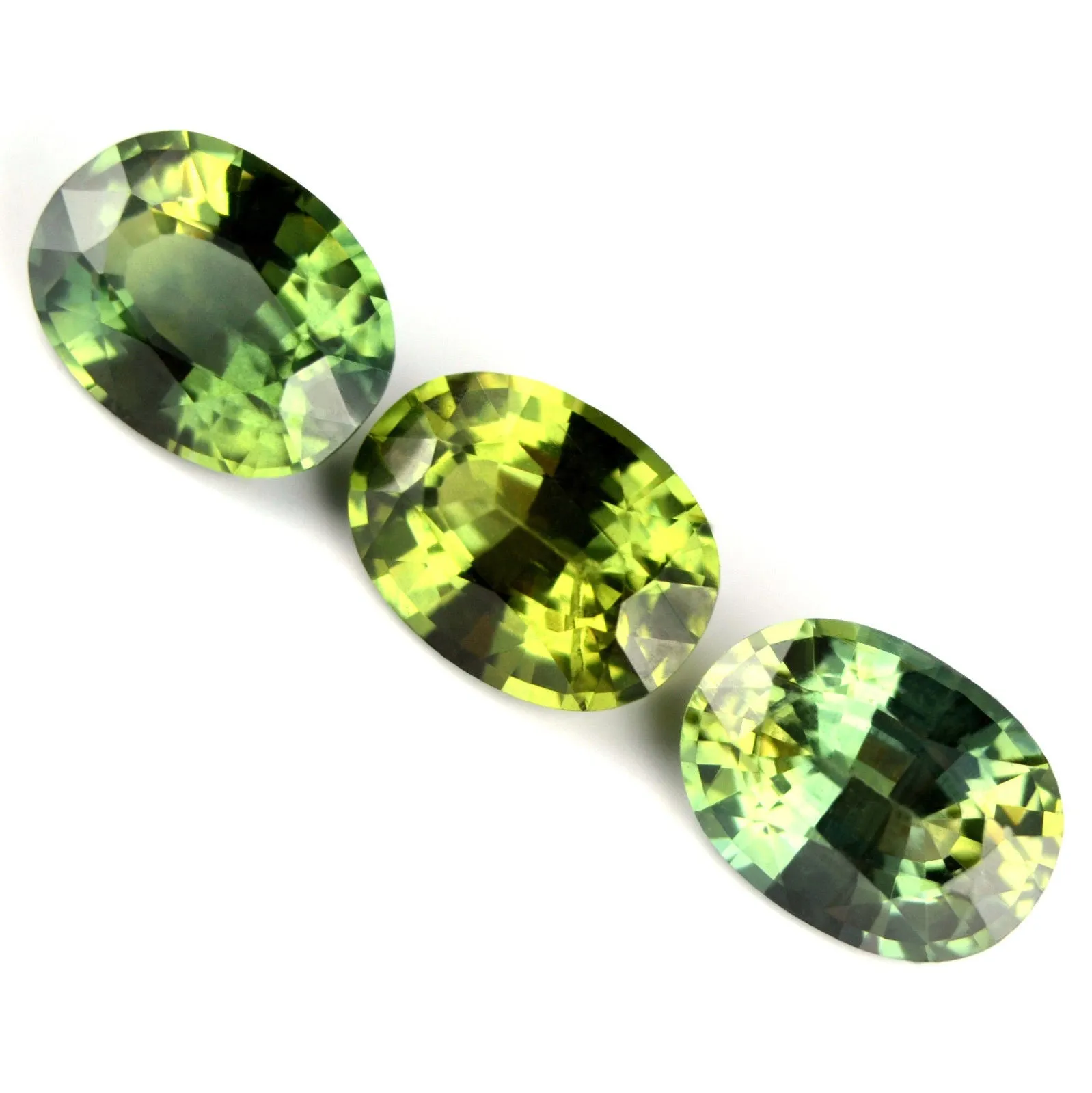 Certified Natural Green Sapphire Matching Set