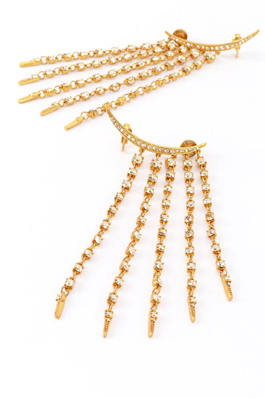 Champagne Crescent Moon & Falling Stars Earrings