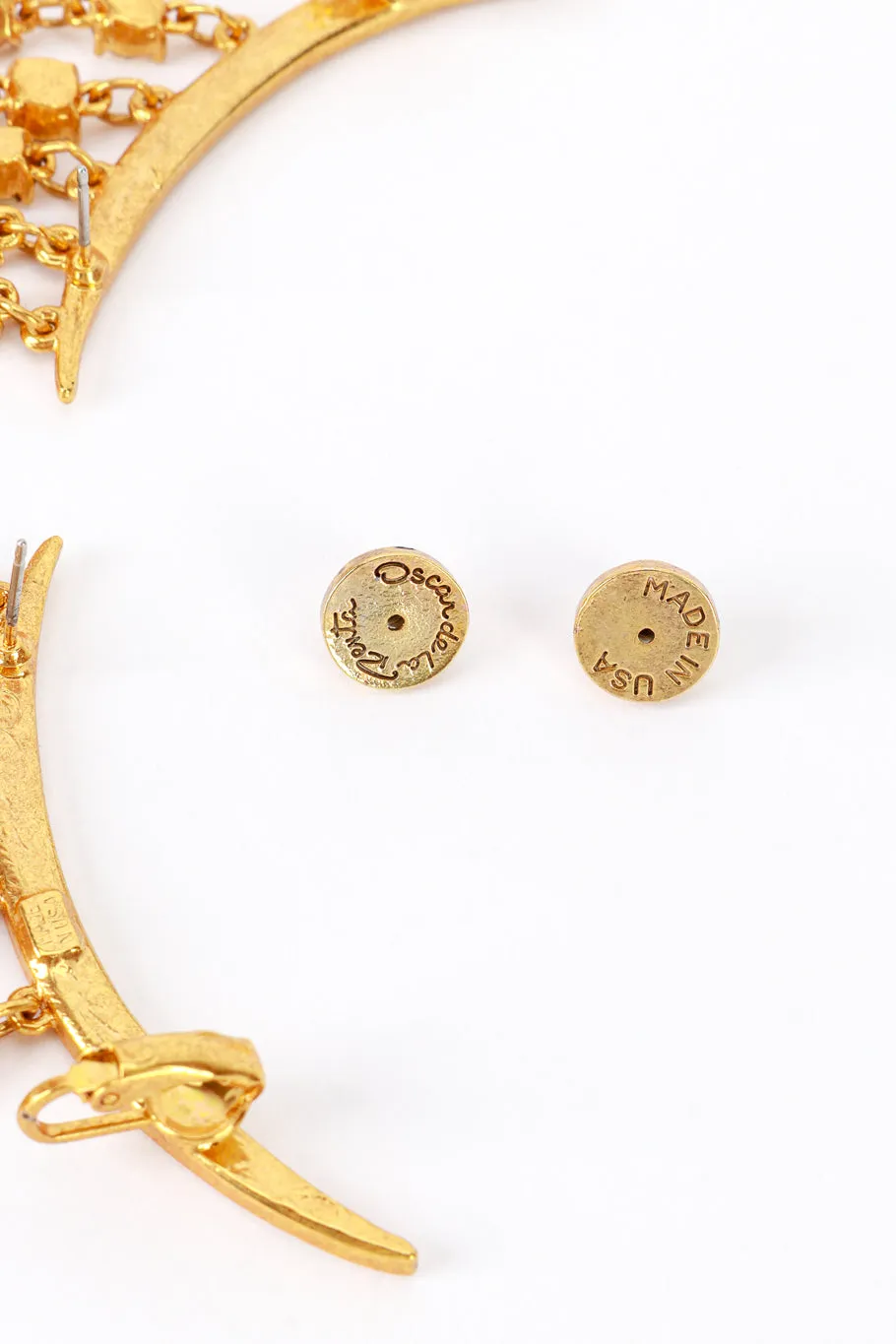 Champagne Crescent Moon & Falling Stars Earrings