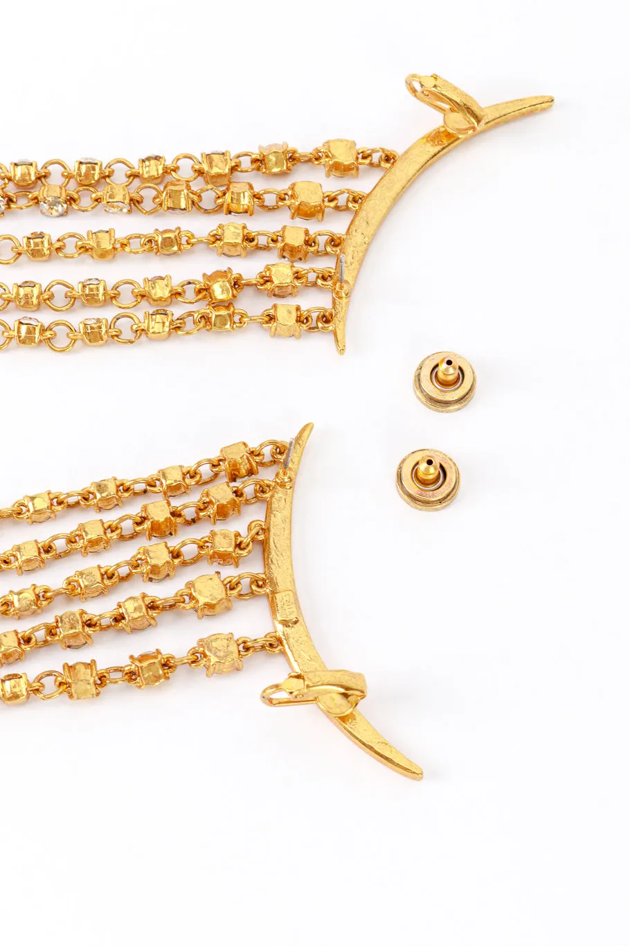Champagne Crescent Moon & Falling Stars Earrings