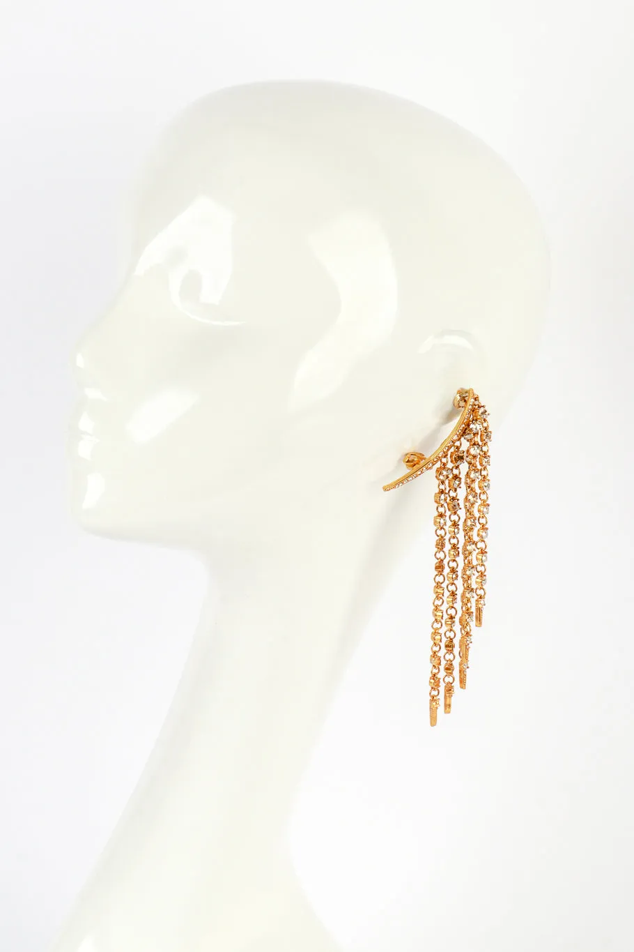 Champagne Crescent Moon & Falling Stars Earrings