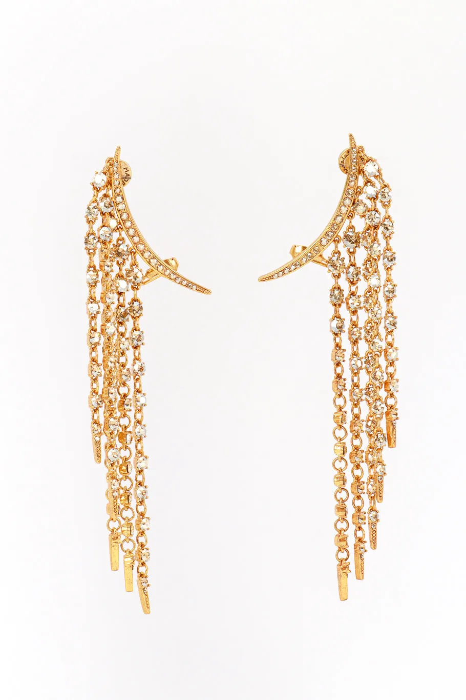 Champagne Crescent Moon & Falling Stars Earrings