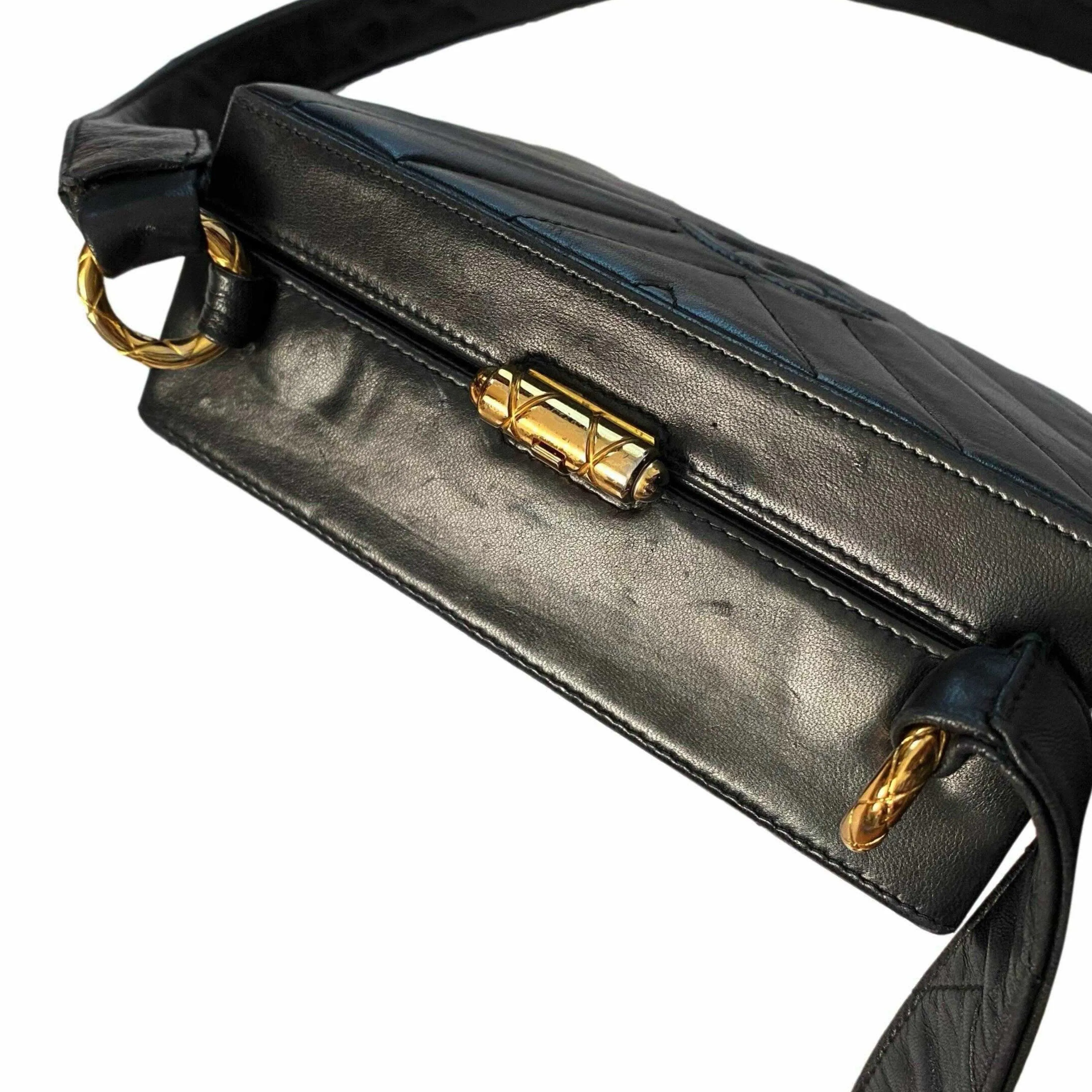 Chanel Black Chevron Box Bag