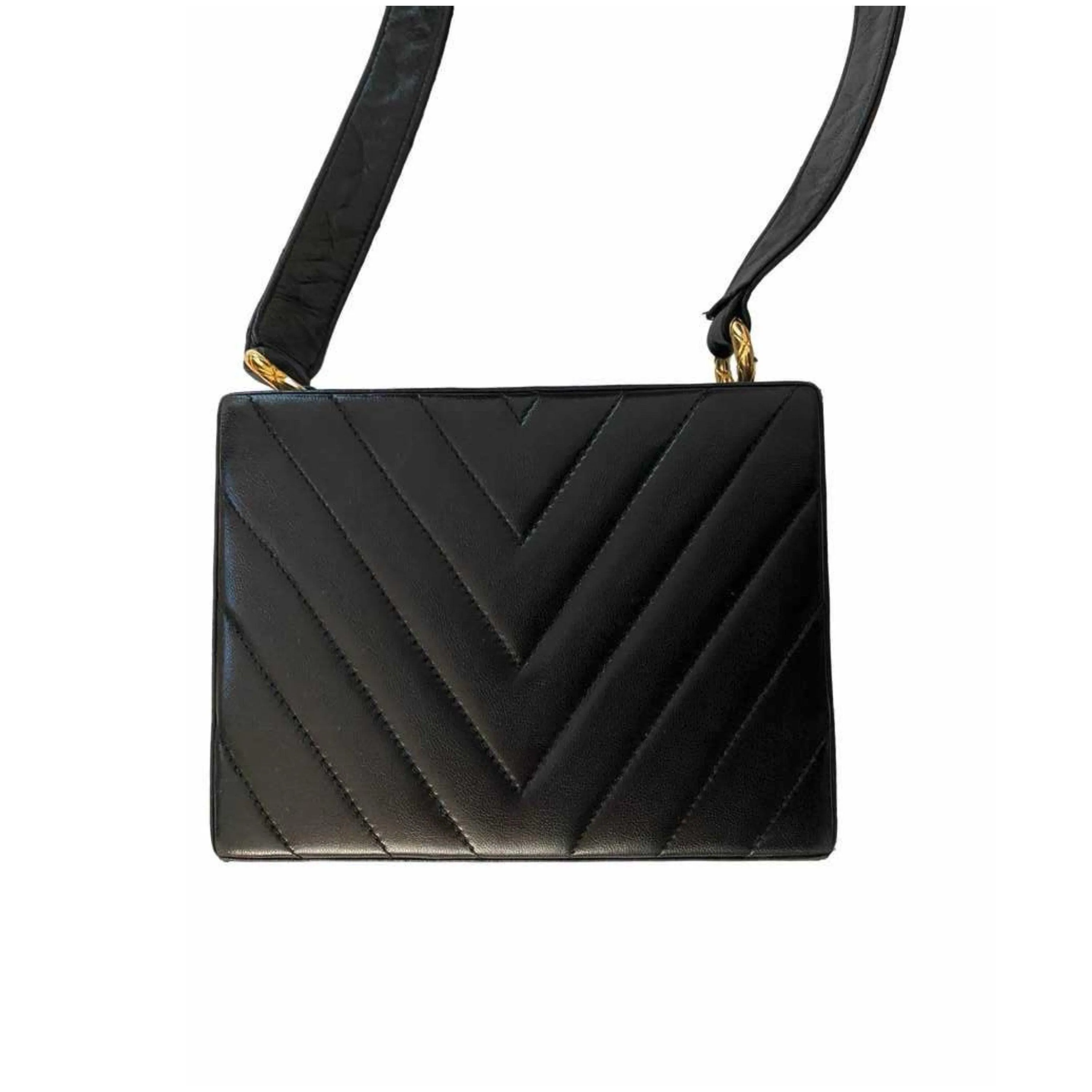 Chanel Black Chevron Box Bag