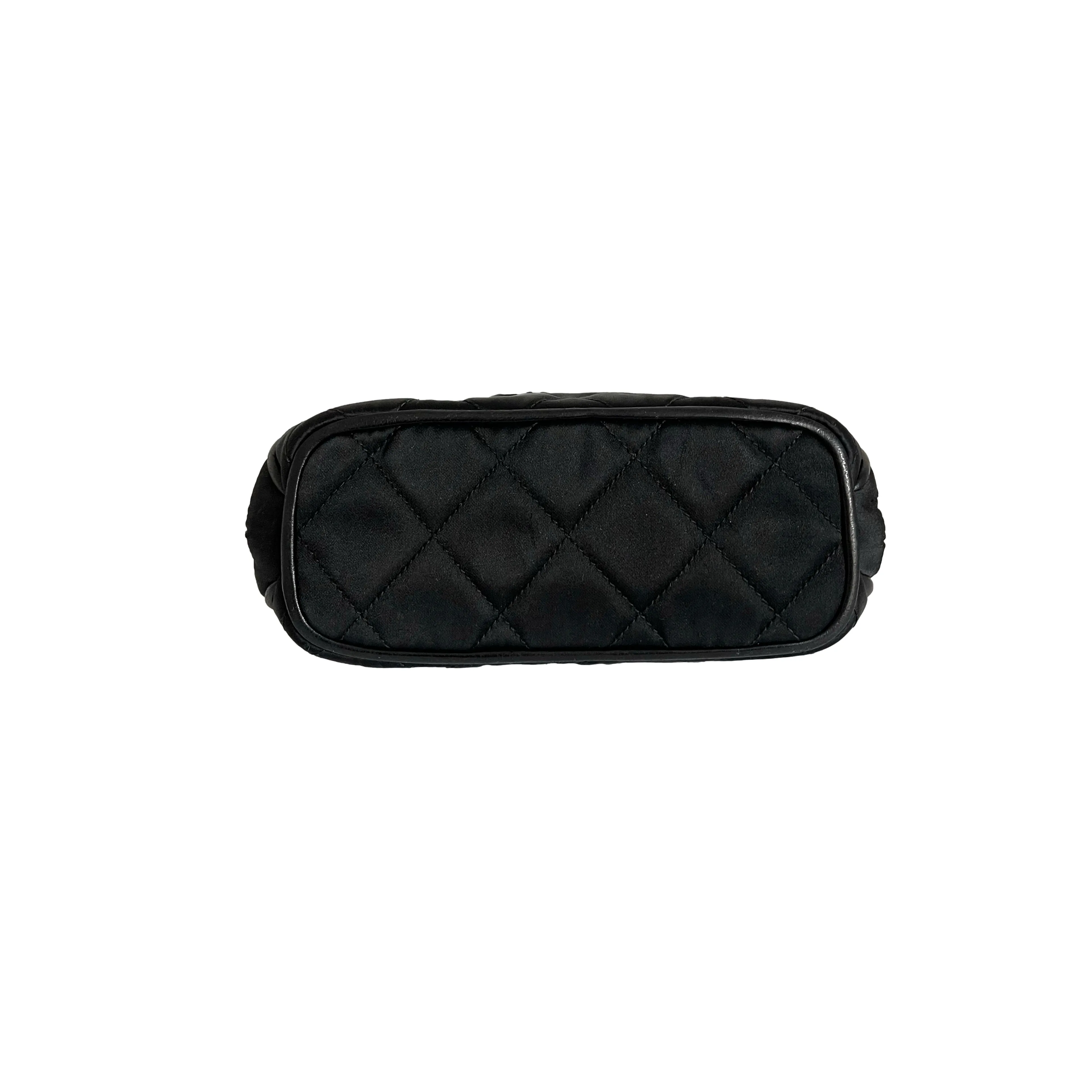 Chanel Black Satin Top Handle Bag