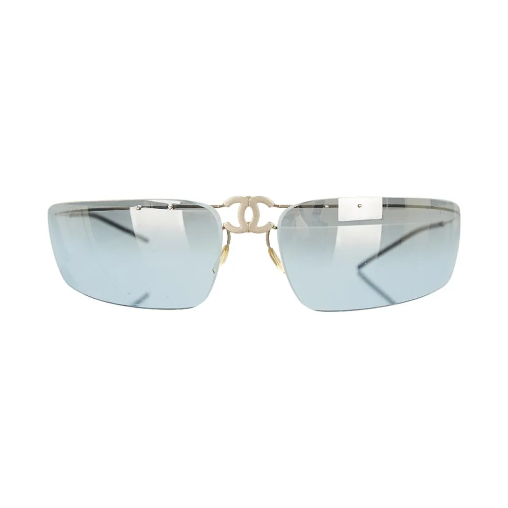 Chanel Blue Center Logo Foldable Sunglasses