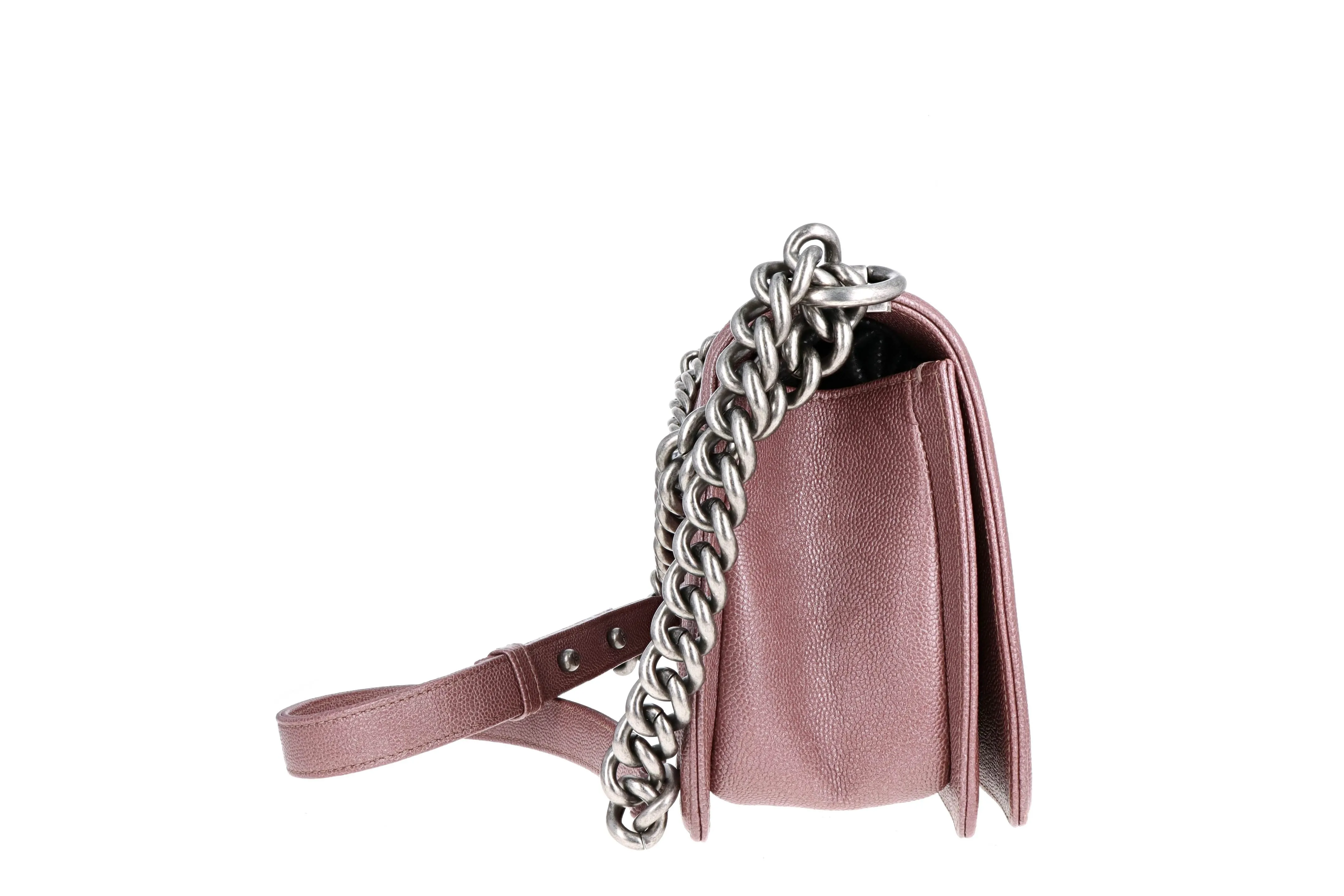 Chanel Medium Caviar Leather Chevron Boy Bag