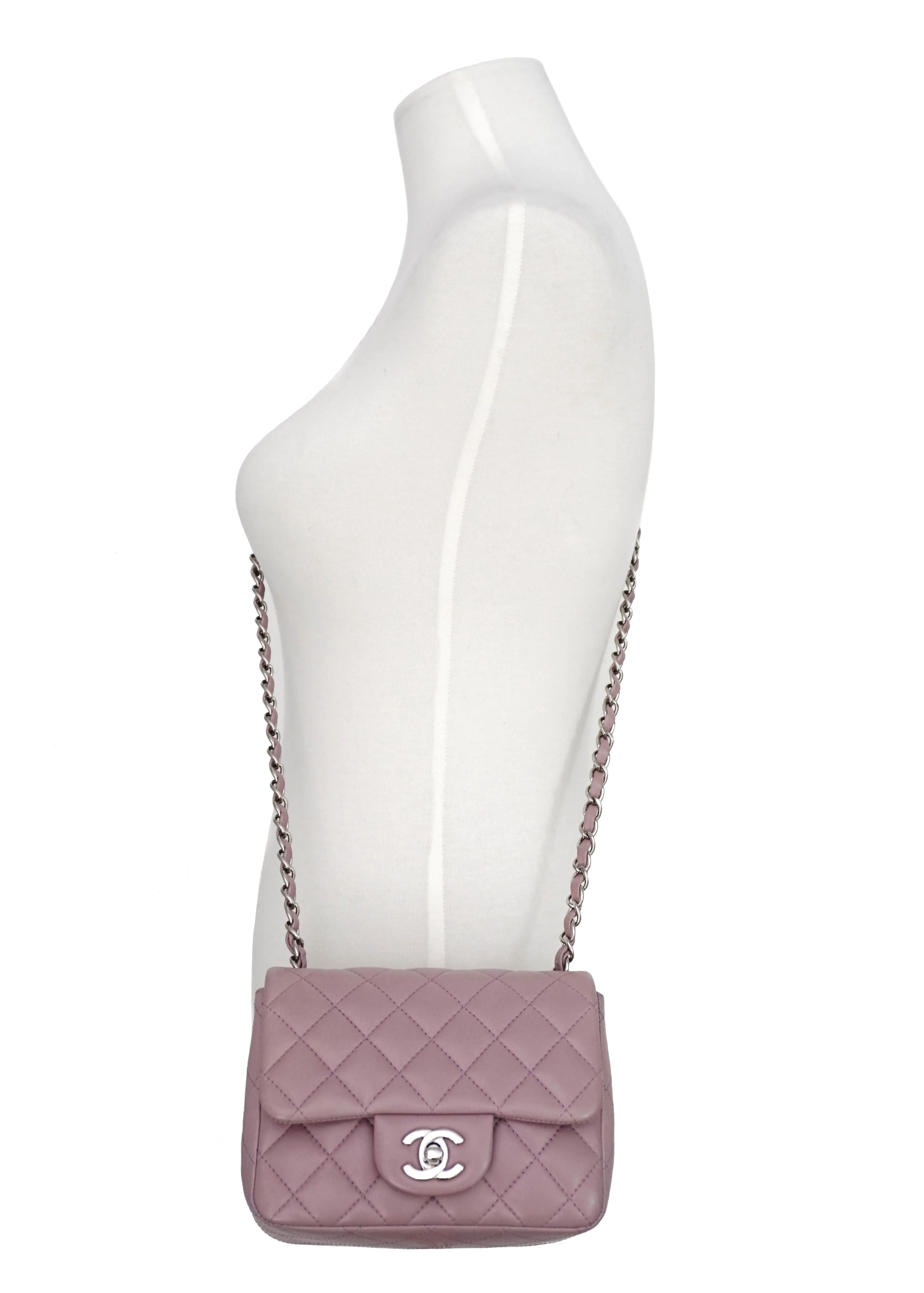 Chanel Rare Lavender Purple Lambskin Square Mini Flap