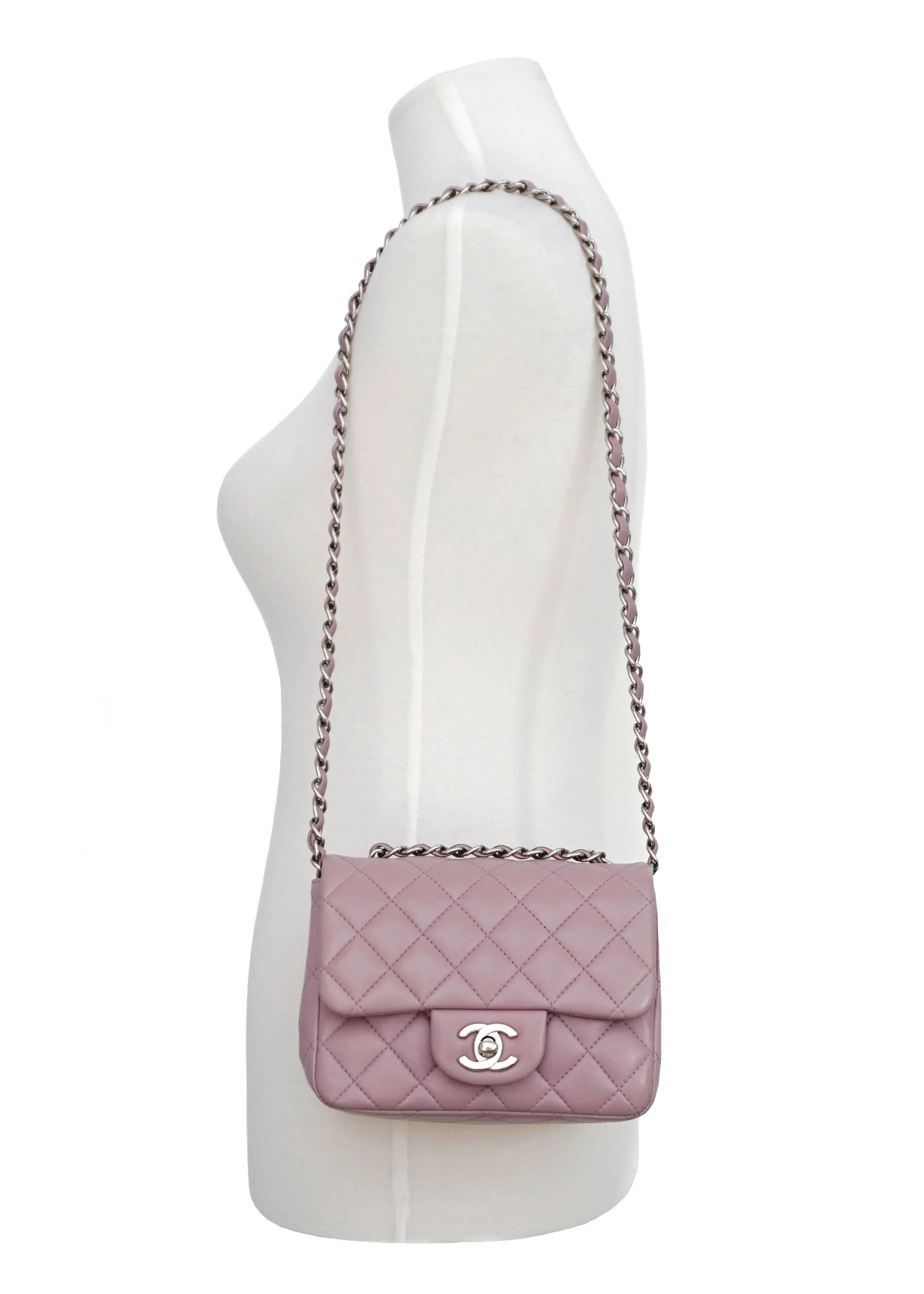Chanel Rare Lavender Purple Lambskin Square Mini Flap